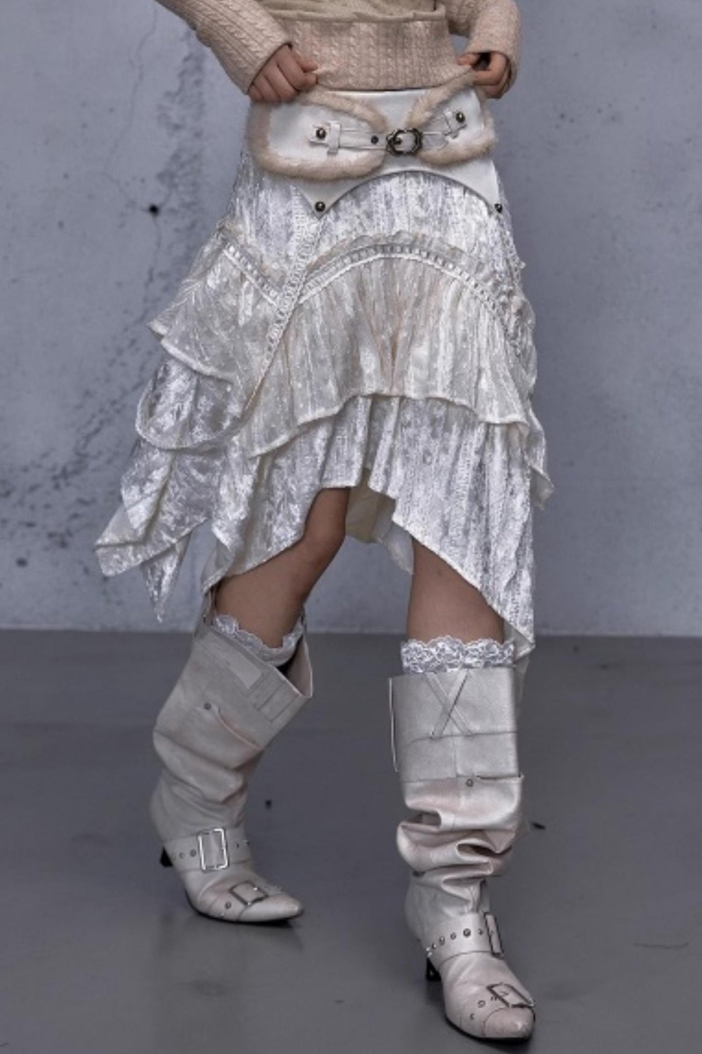 Retro Velvet Lace Skirt