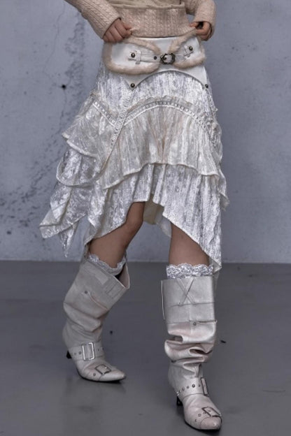 Retro Velvet Lace Skirt