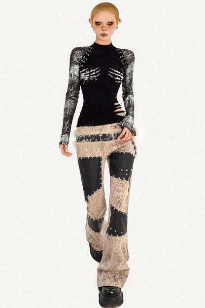 Skull Print Punk Top