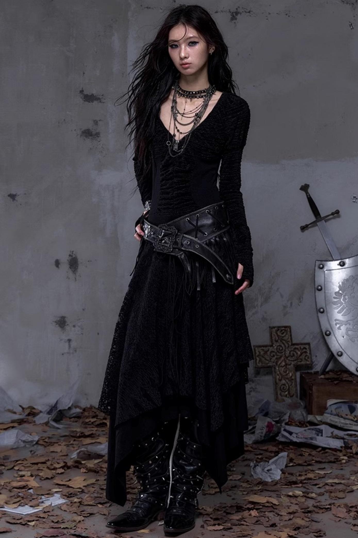 Vintage Punk Fringe Leather Belt