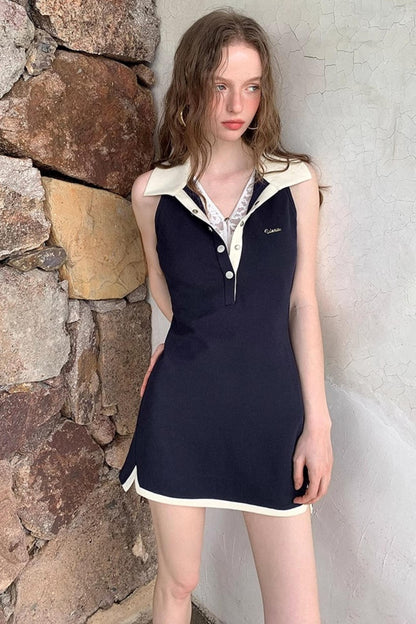 Chiffon Lace Polo Dress