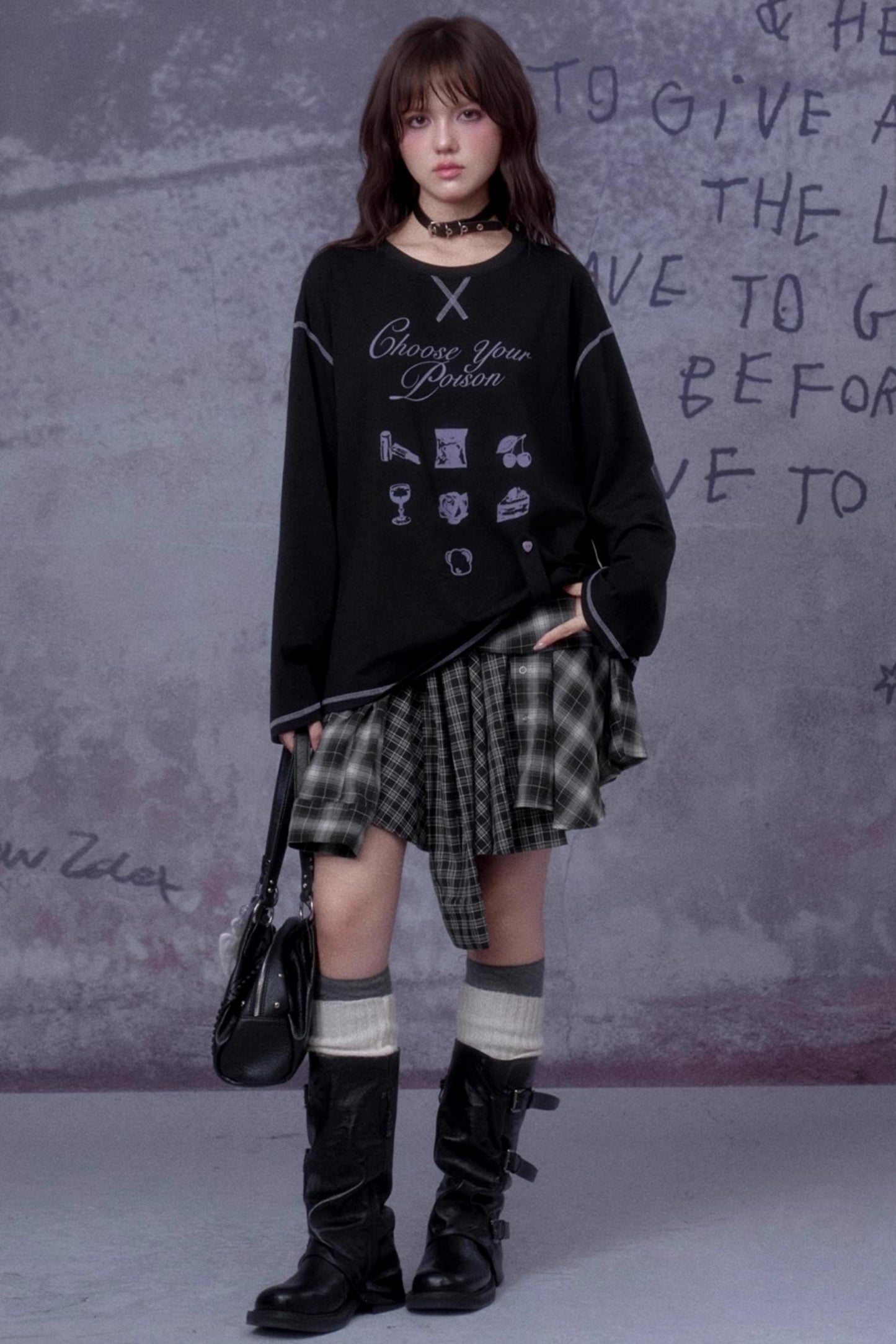 Deconstructed Street Plaid Skirt