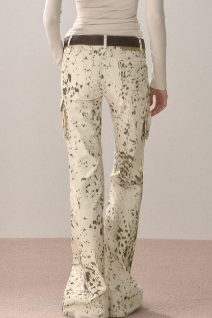 Retro Splash-Ink Flared Pants
