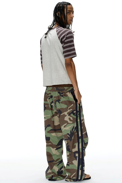 Retro Double-Waist Camouflage Pants