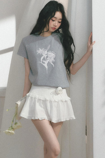 Floral Print Summer Short Sleeve Top