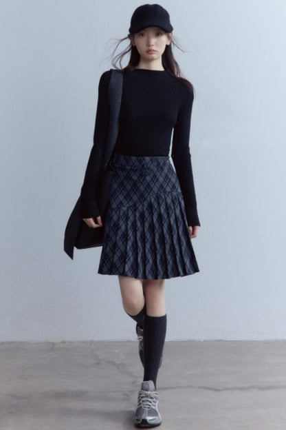 Versatile Scottish Plaid Pleated Skirt