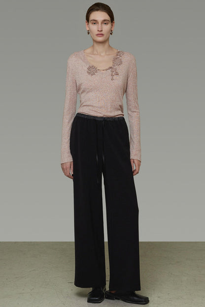 3D Crochet Patchwork Knitwear Top