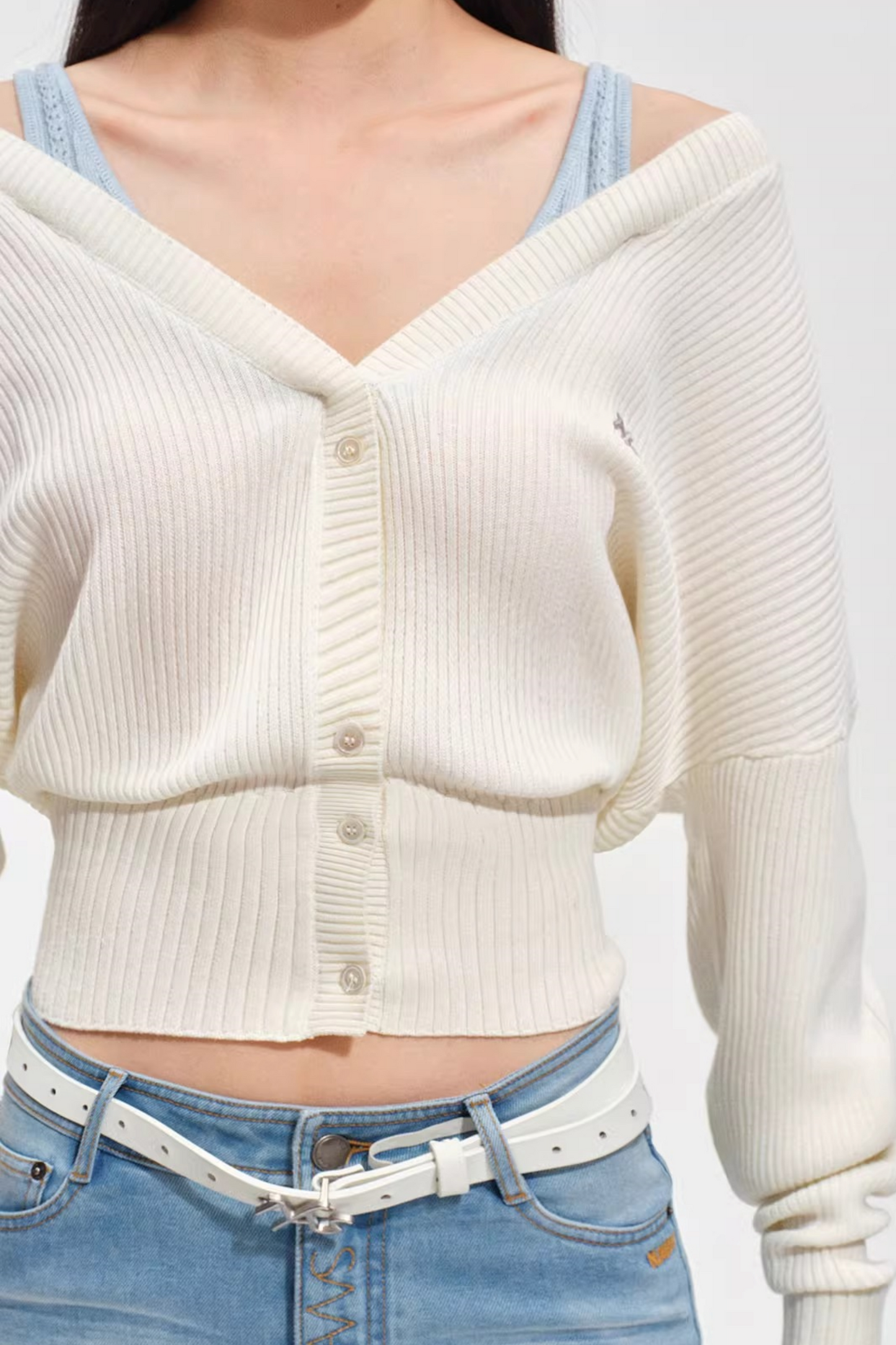Color-Blocked Knit Cardigan