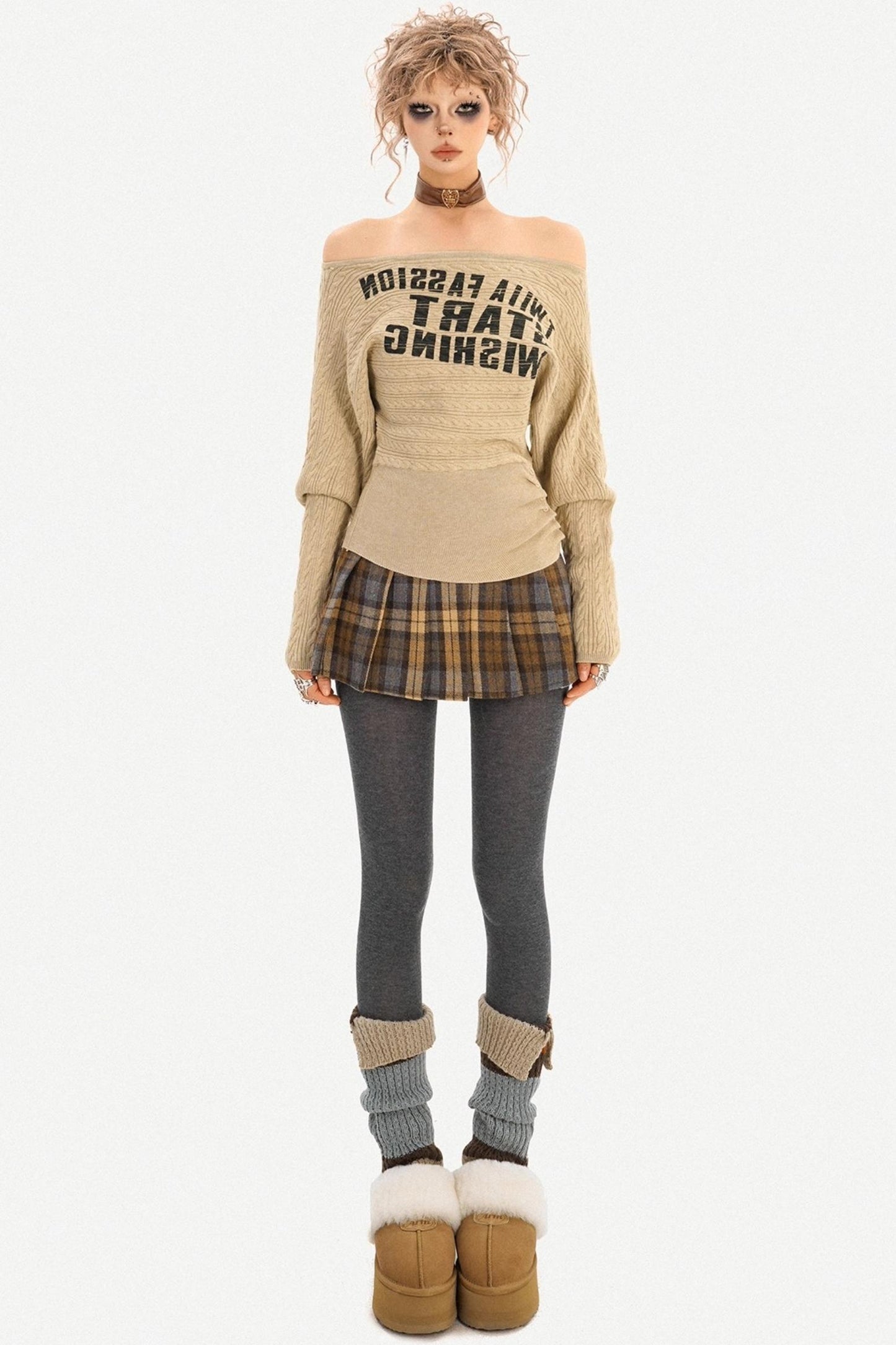 Spicy Off-Shoulder Knit Sweater