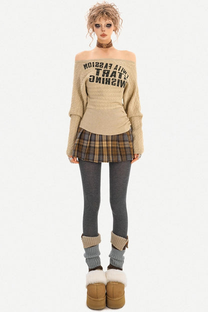 Spicy Off-Shoulder Knit Sweater
