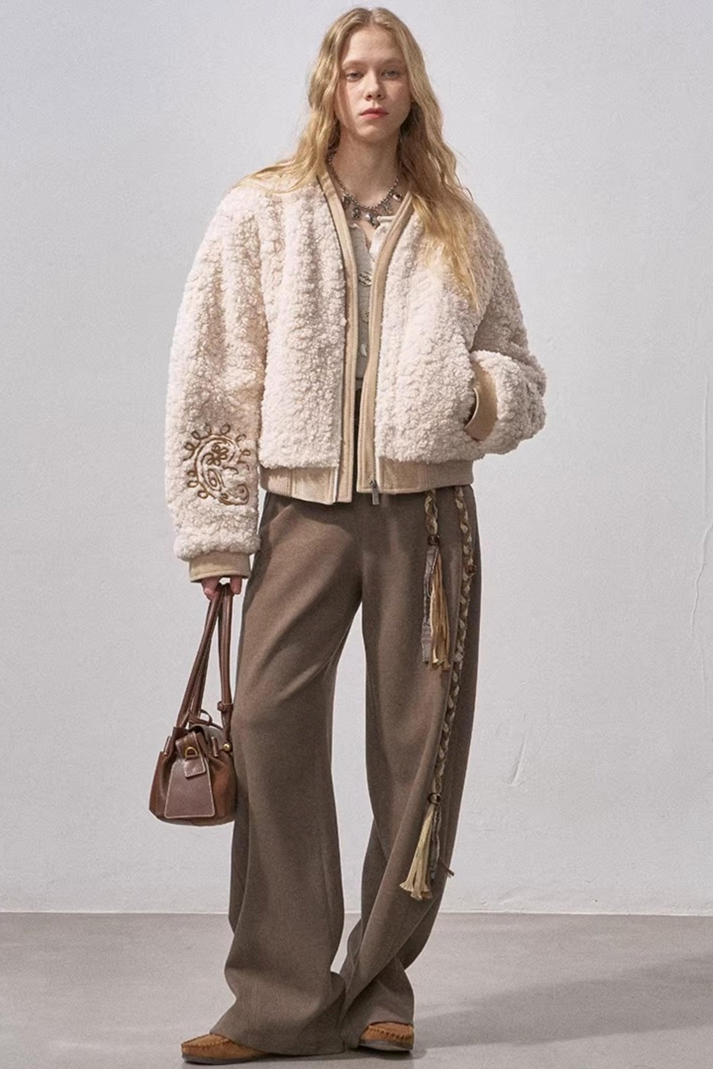 Lamb Wool Paisley Parka