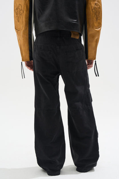 Layered Split Dirty Jeans