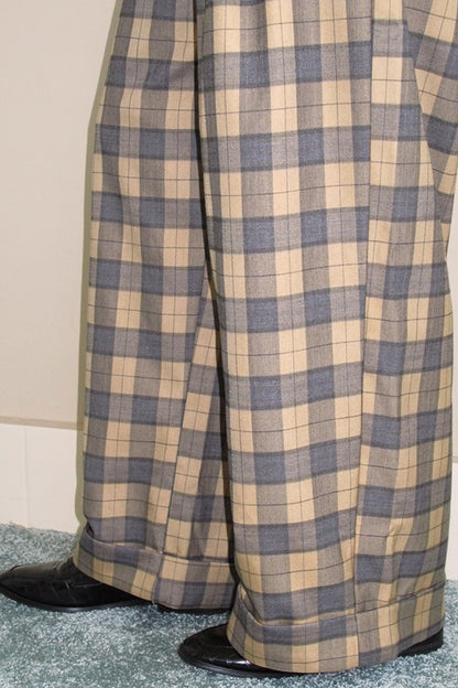 British Plaid Loose Trousers