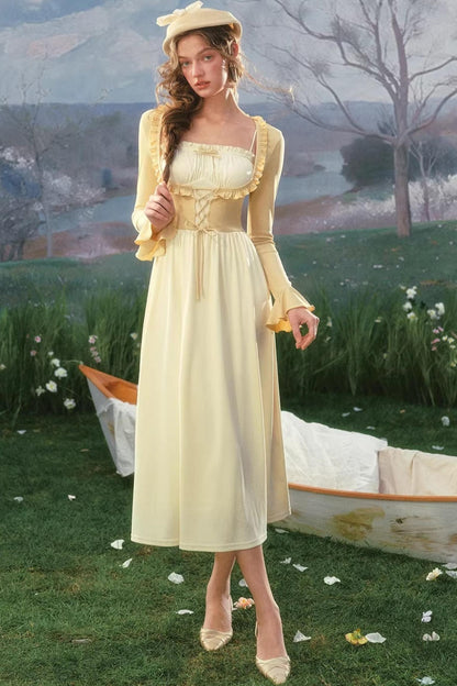 Lace French Color-Block Dress