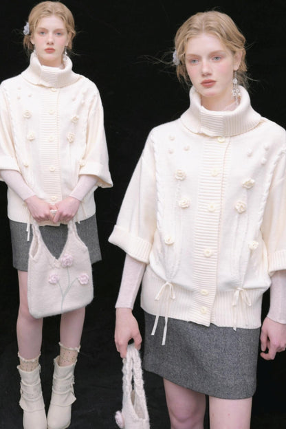 Reversible Merino Wool Cape Sweater