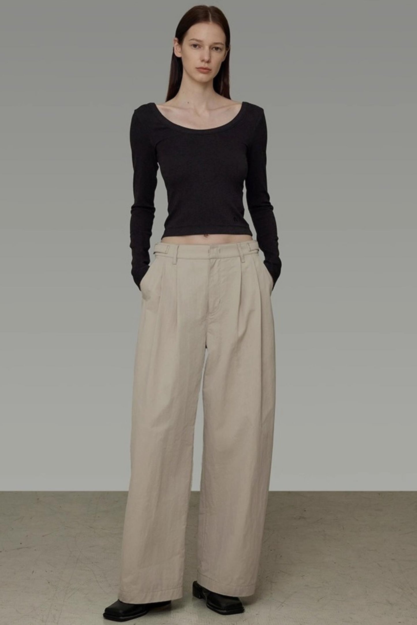 Autumn Drape Wide-Leg Pants