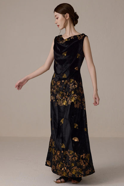 Retro Gold Swing Dress