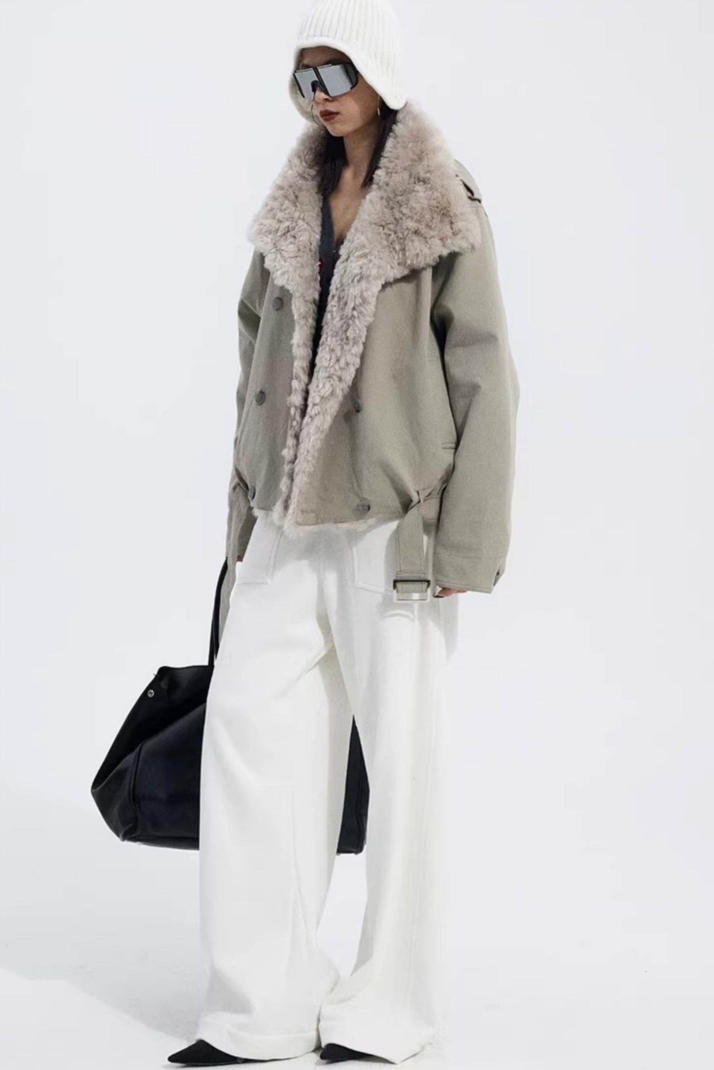 Warm Fleece Wide-Leg Pants