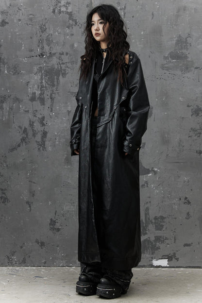Dark Silhouette Leather Coat