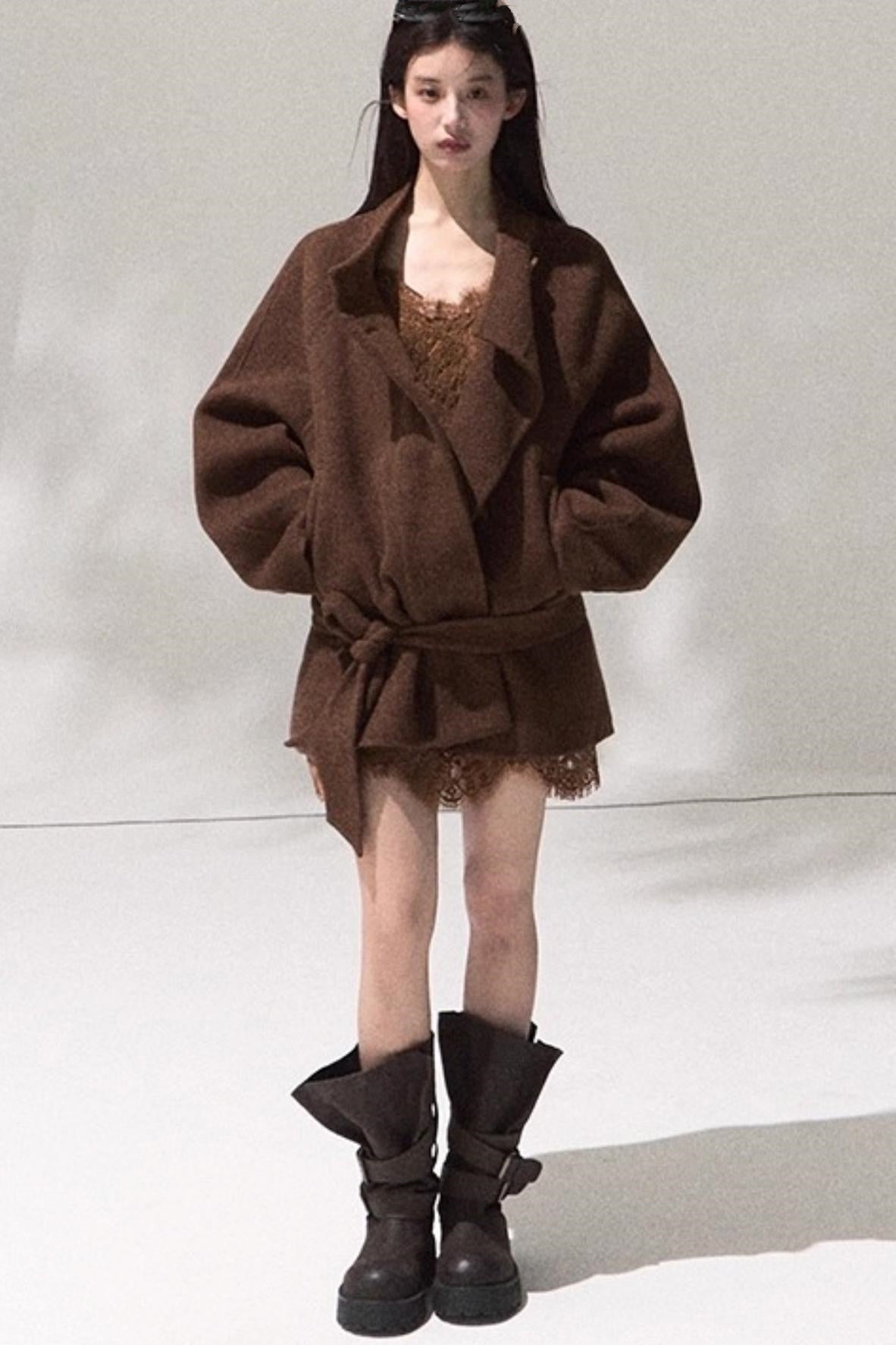 Heavy Velvet Lace Short Dress