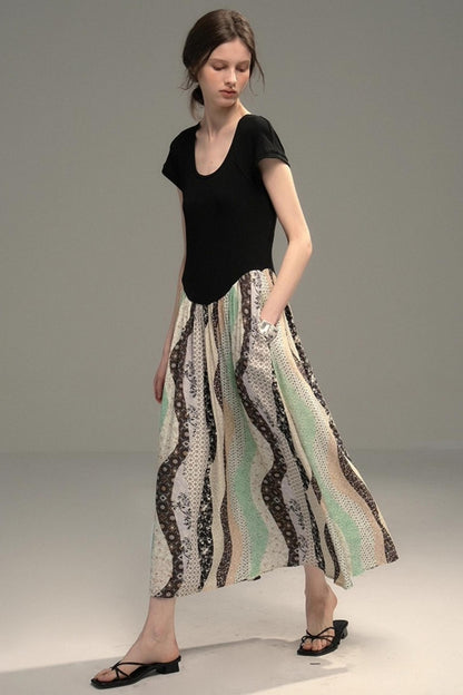 Sweet Vintage Panel Knitted Dress