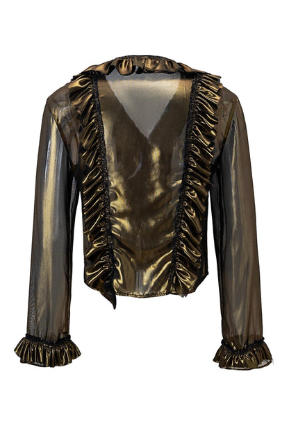 Metallic Bronze Mesh Cardigan