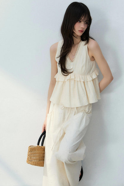 Lace Camisole Floral Pants