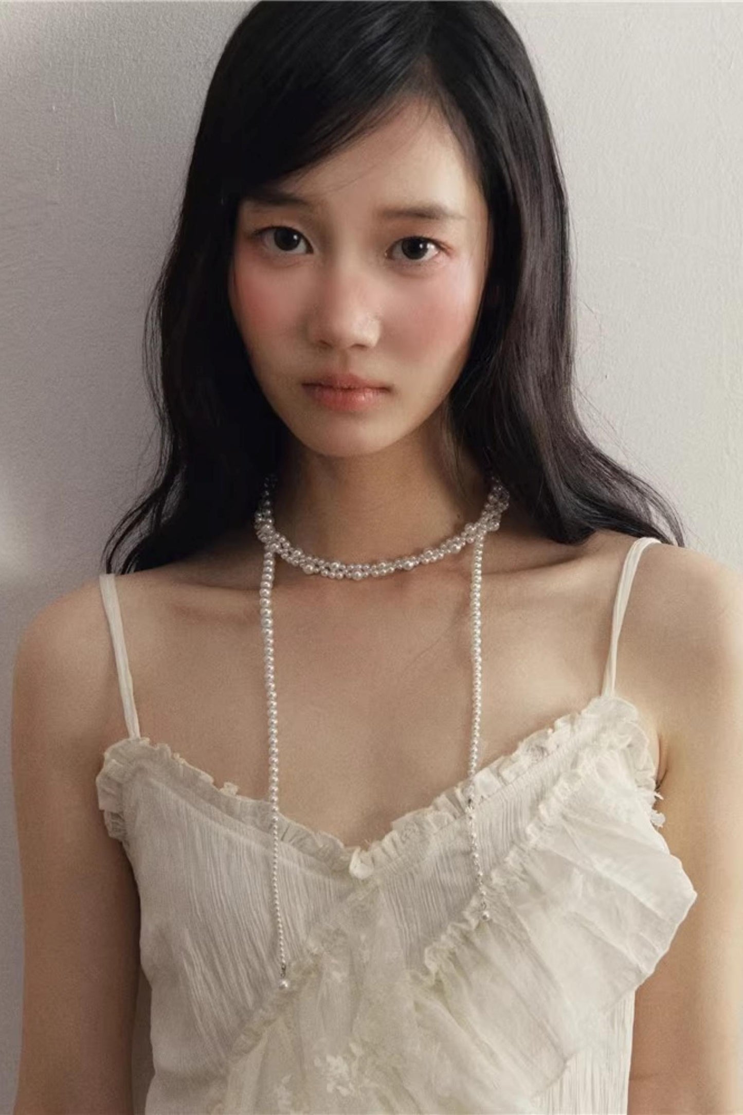 White Pearl Wrapped Necklace