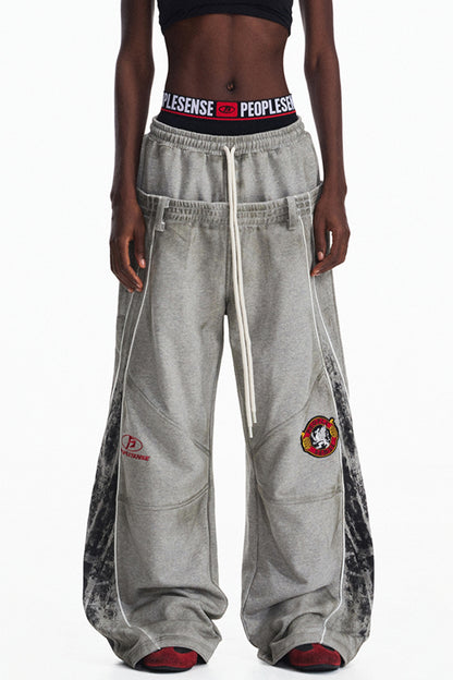 Sense Distressed Wide-Leg Pants