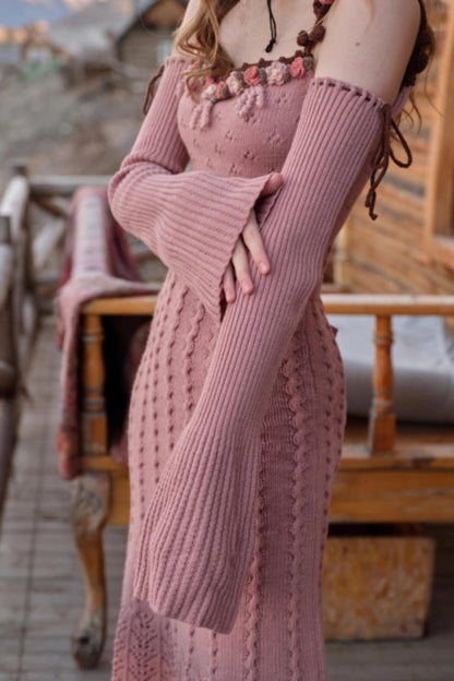 Juliet Retro Wool Knit Dress Set-Up