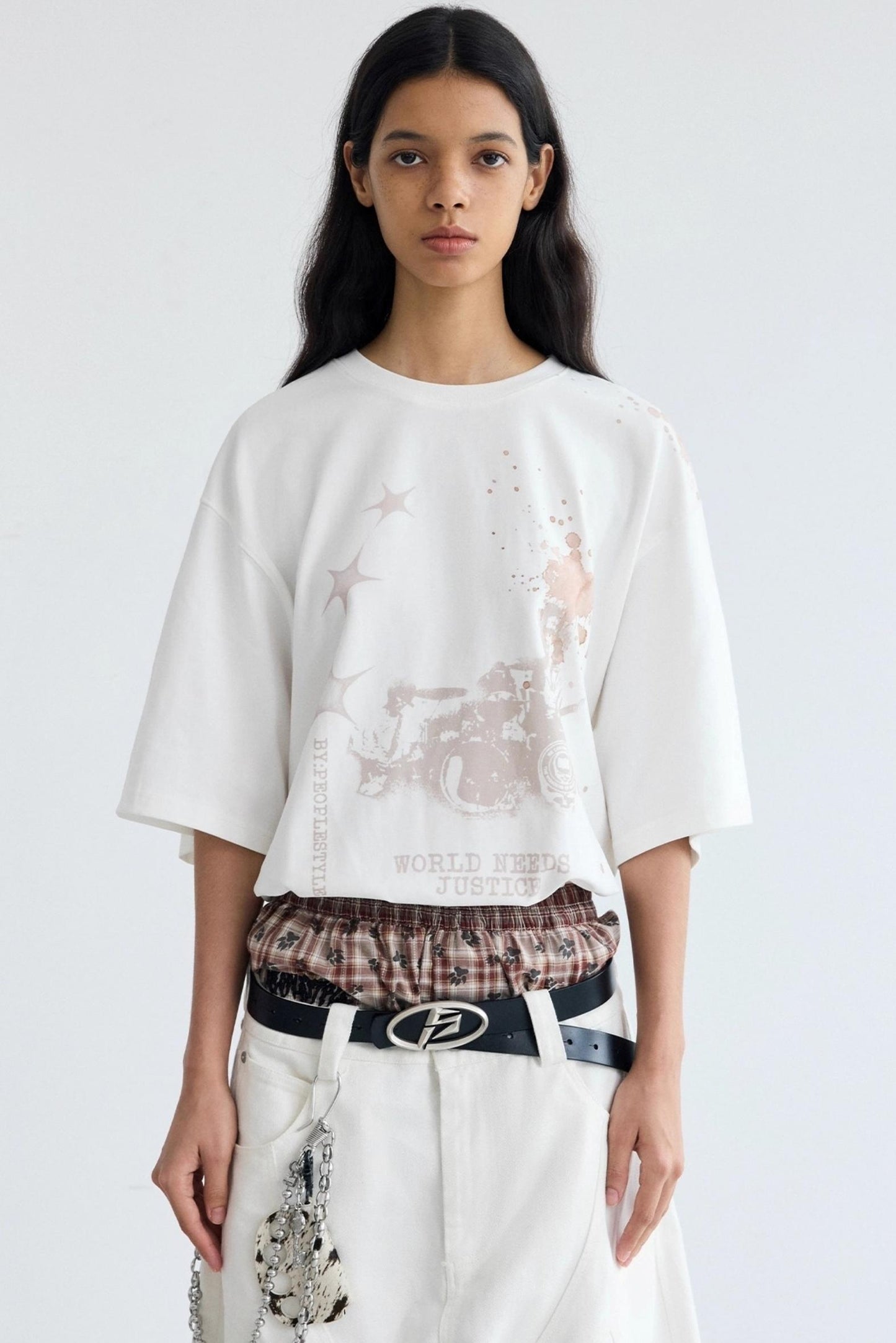 Retro White Genderless Tee