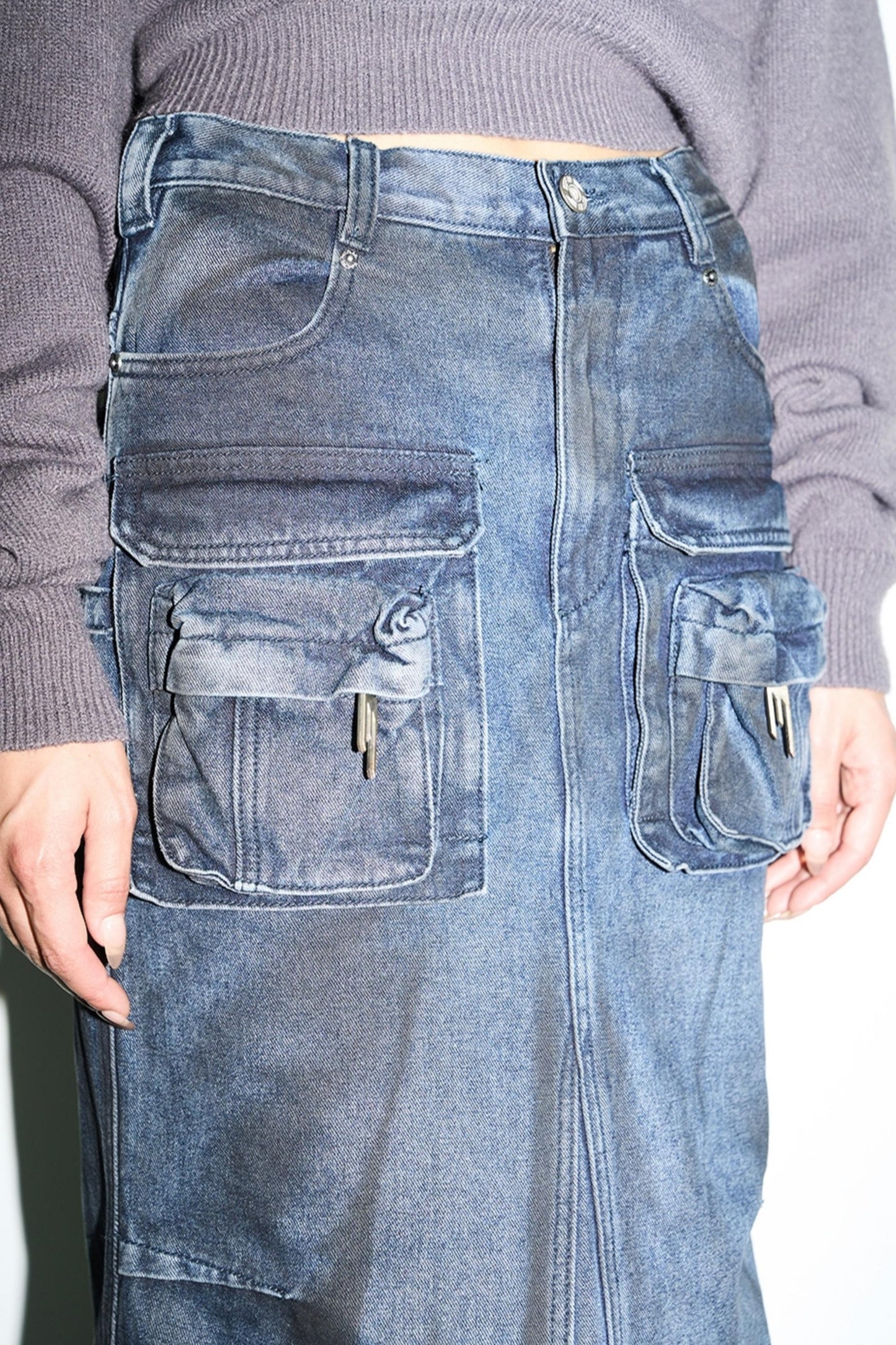 Aged Slim Fishtail Skirt