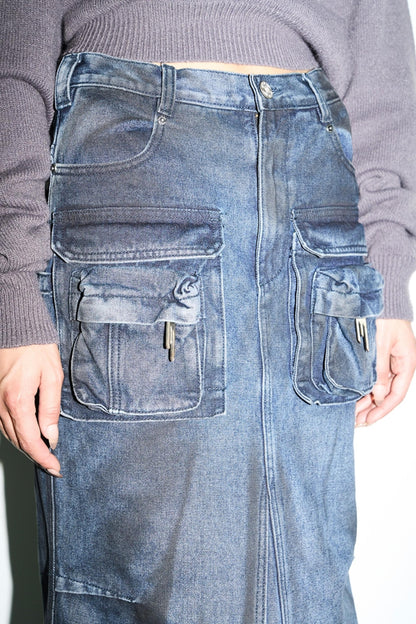 Aged Slim Fishtail Skirt