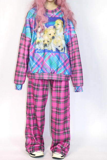 Pink Patchwork Sweatshirt