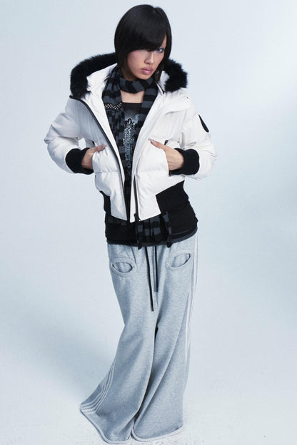 Detachable Hood Leather Jacket