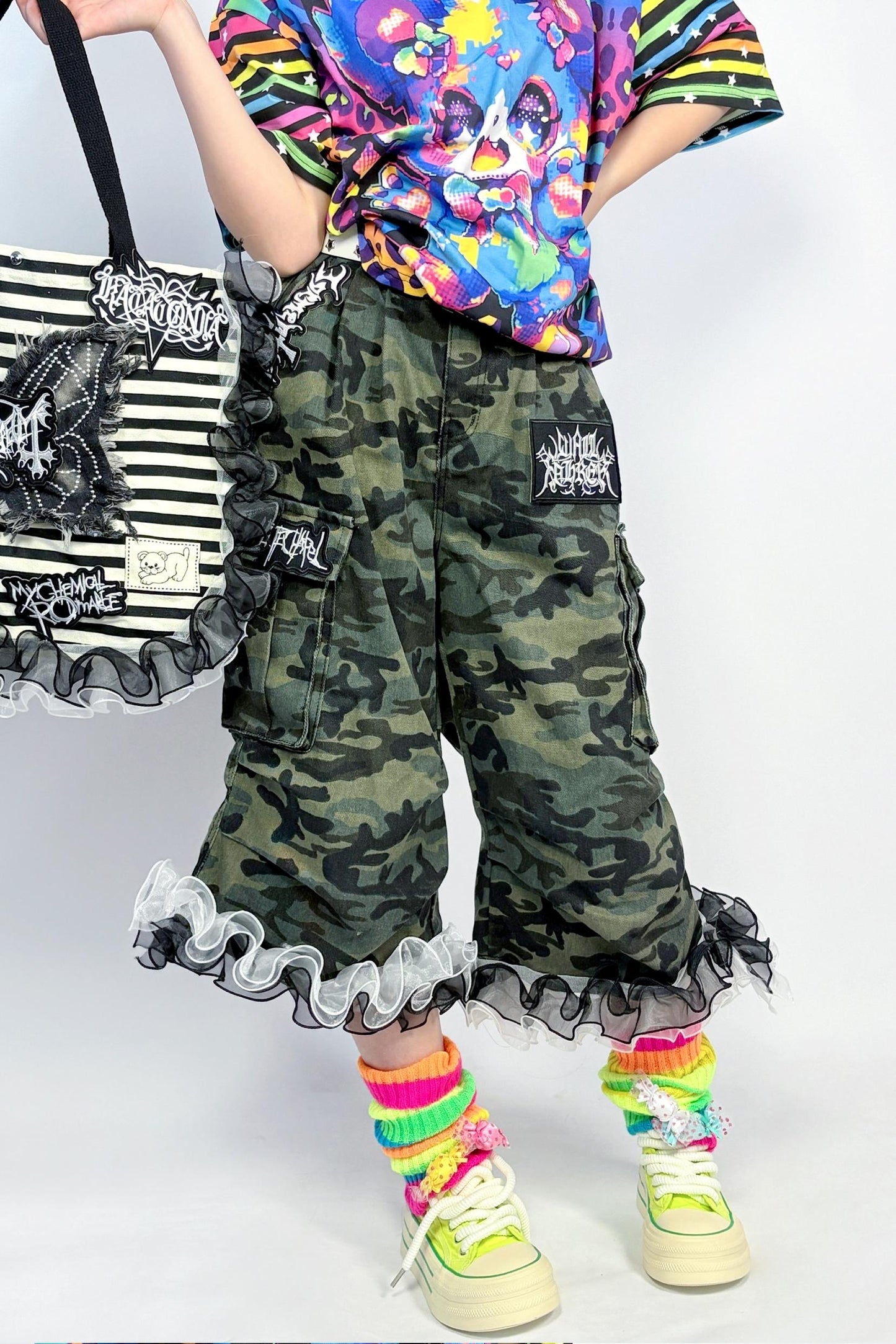 Dopamine Rainbow Stripe Leg Sleeve Sock