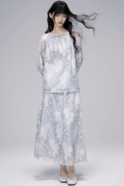 Autumn Jacquard Skirt Set