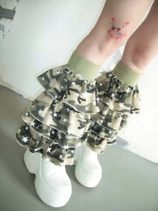 Camouflage & Star Layered Leg Warmers