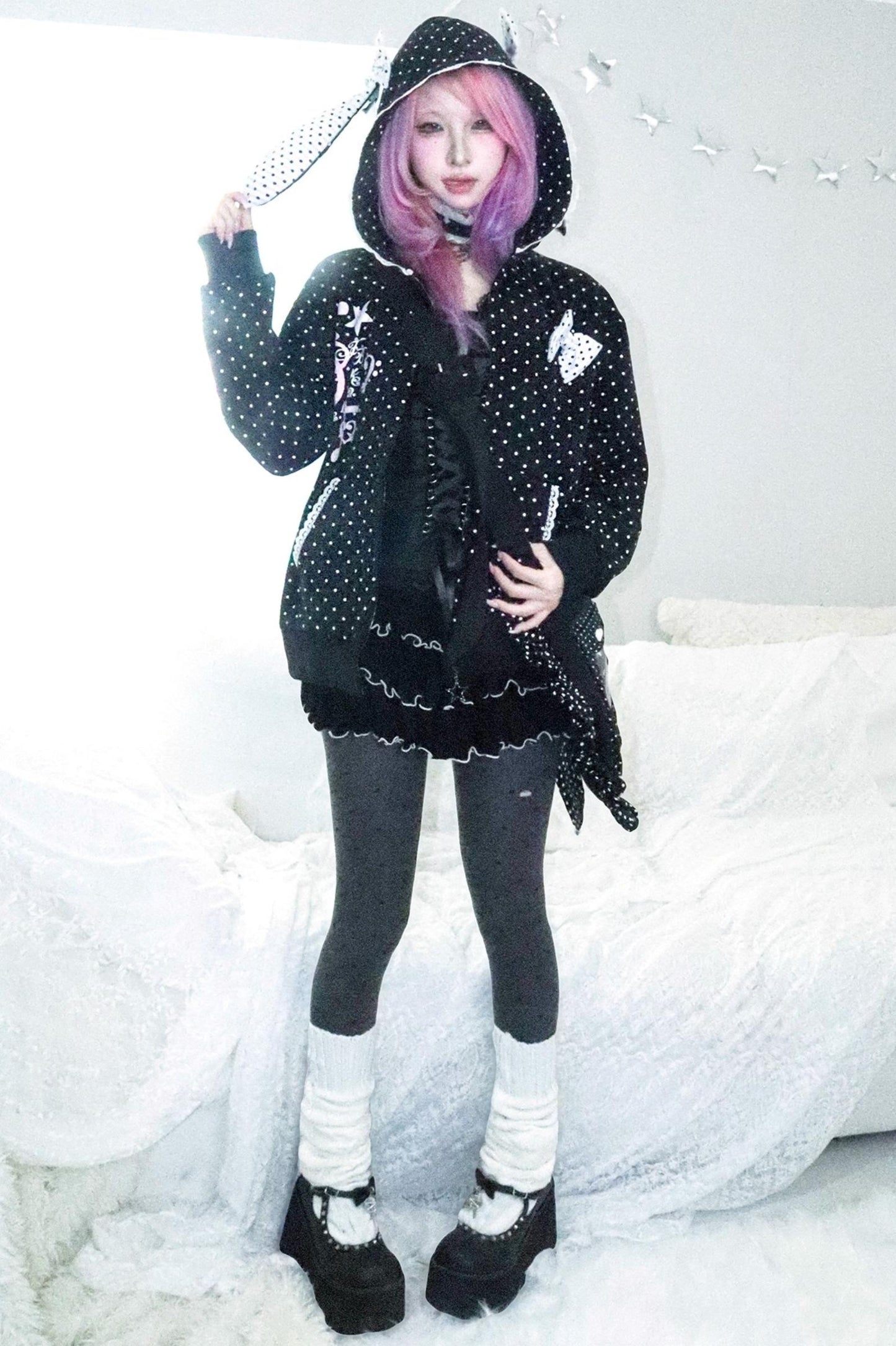 Velvet Polka Dot Sweatshirt