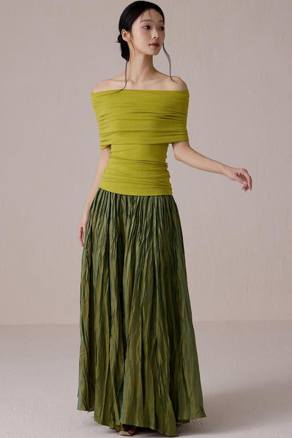 Pleated Fairy Bustier with A-line Swing Skirt