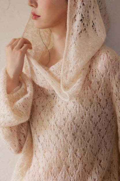 Alpaca Hooded Mohair Sweater