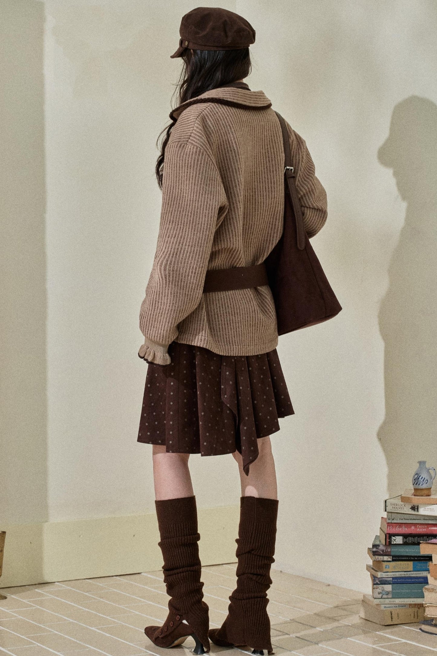 Original Striped Fleece Knitted Jacket