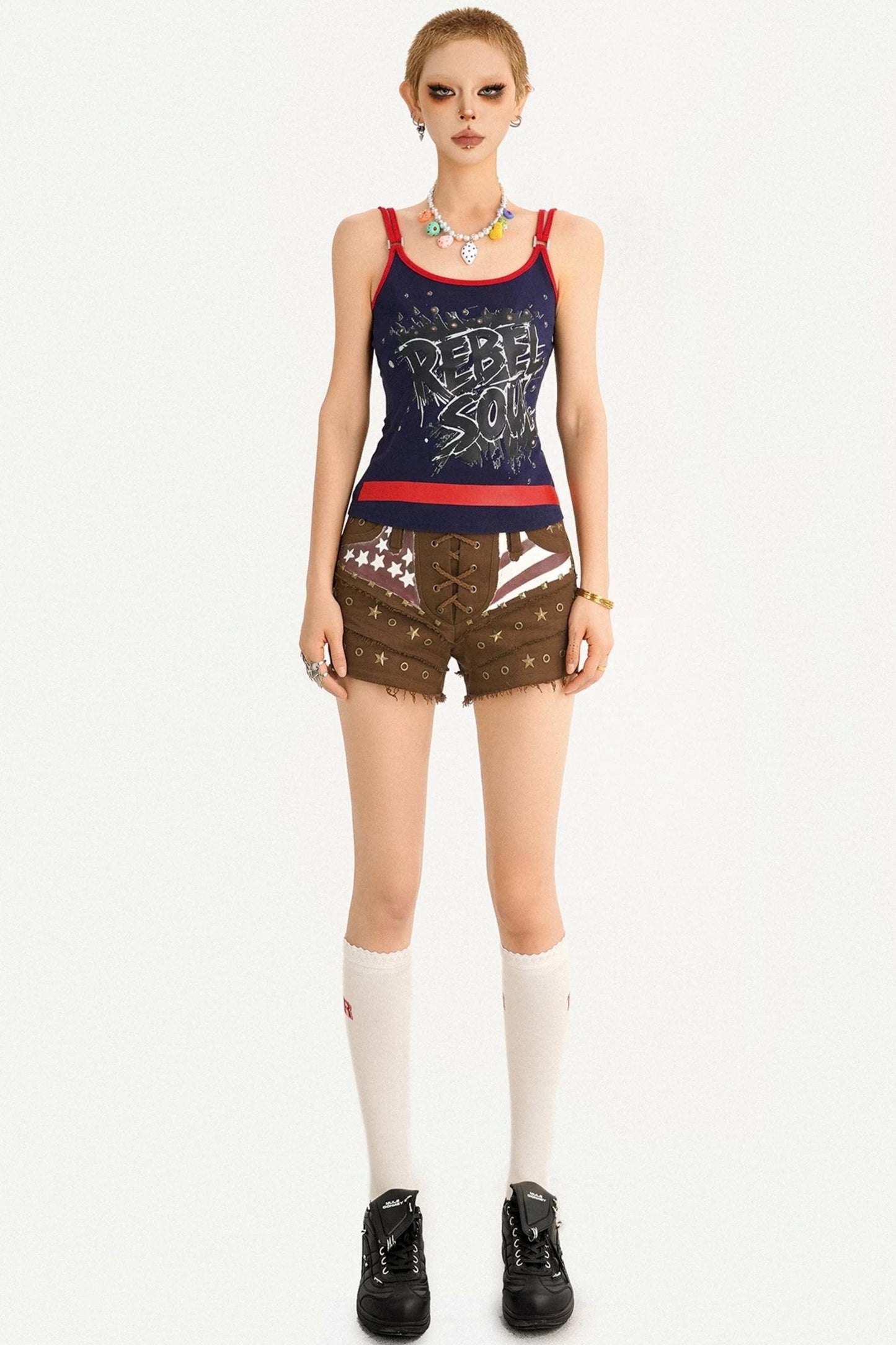 Retro Halter Color-Block Top