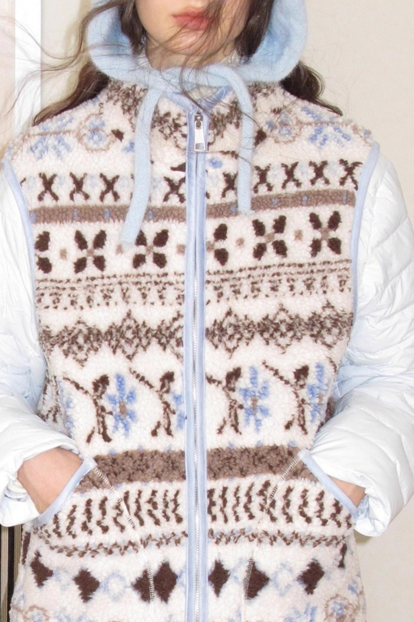 Sea Salt Cocoa Faux Shearling Jacket Set-Up