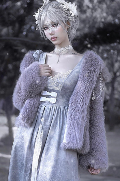 Swan Falling Eco-Friendly Fur Coat