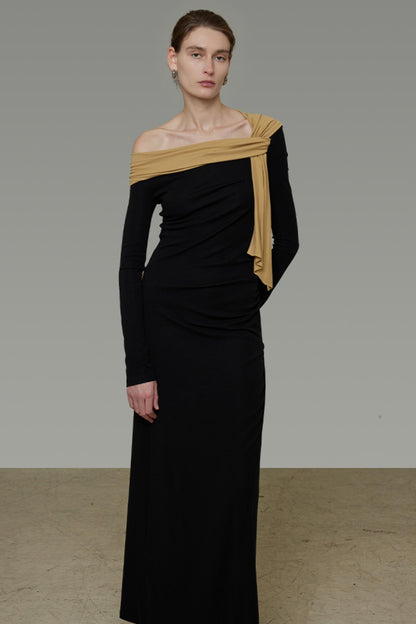 Slim Autumn One Shoulder Dress