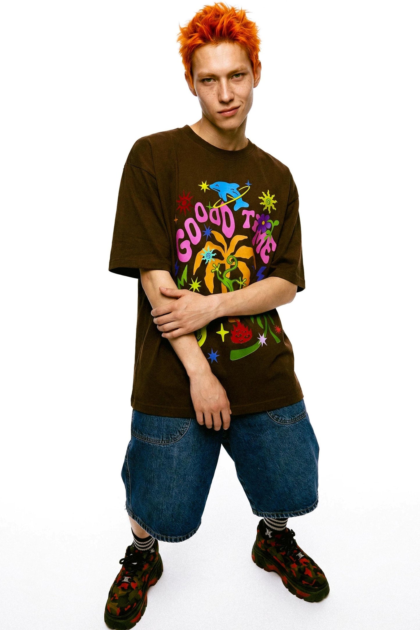 Retro-T-Shirt mit amerikanischem Graffiti