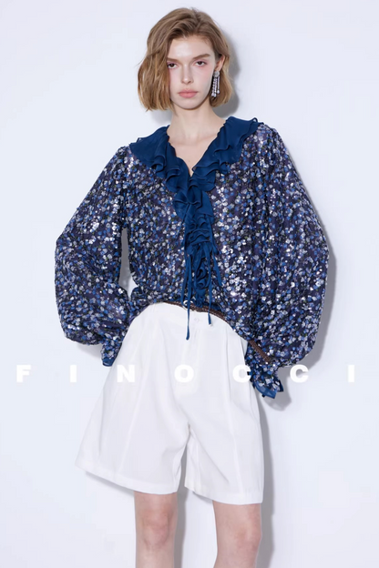Colorful Sequin Embroidery Top