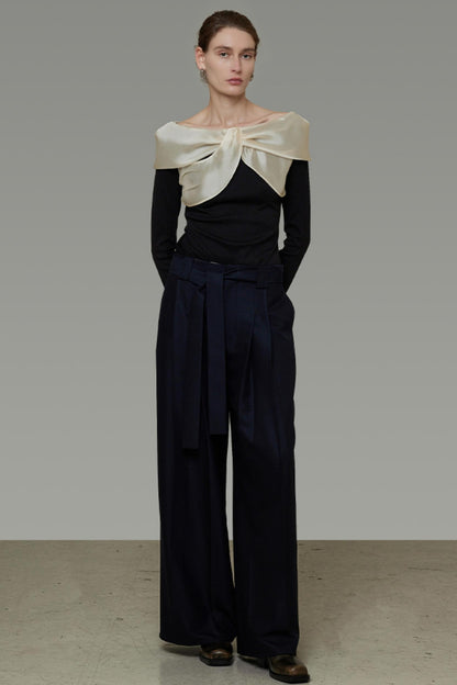 Slim Collar Knitted Top