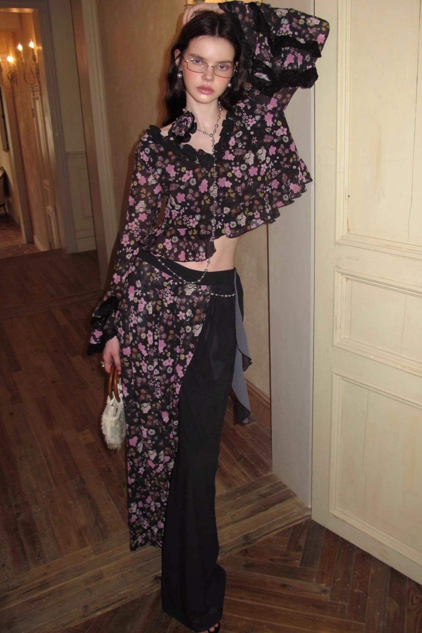 Dark Night Floral Shirt Set-Up